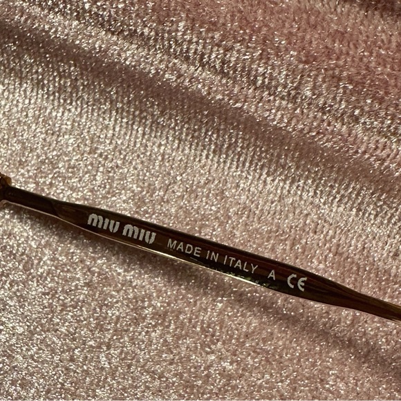 Miu Miu Black & Gold Acetate SMU 07O Square Lense Metal Frame Sunglasses W/ Case - Picture 8 of 16